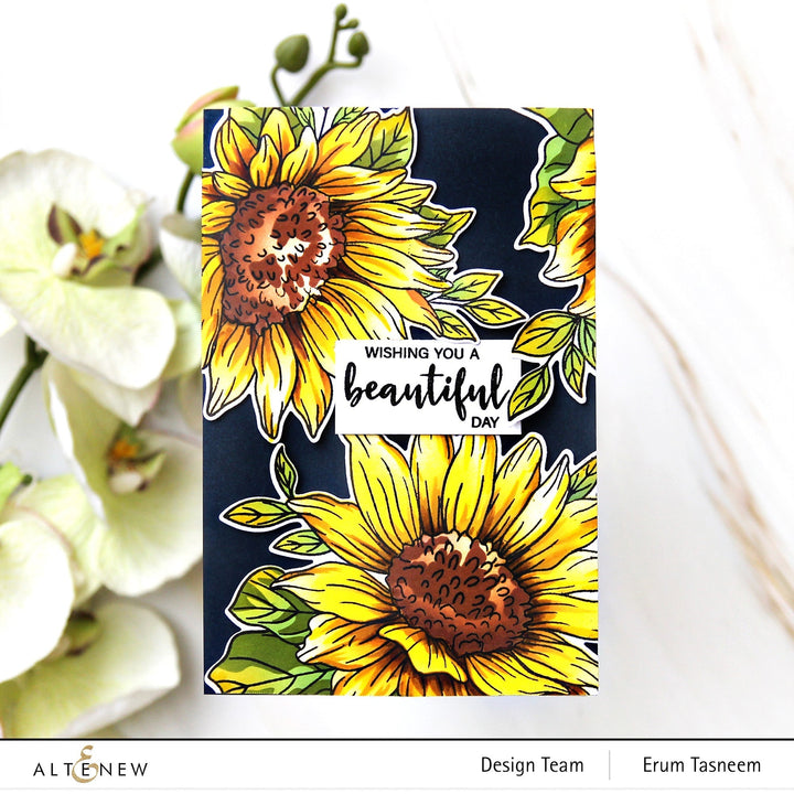Stamp & Die & Stencil Bundle Dancing Sunflowers