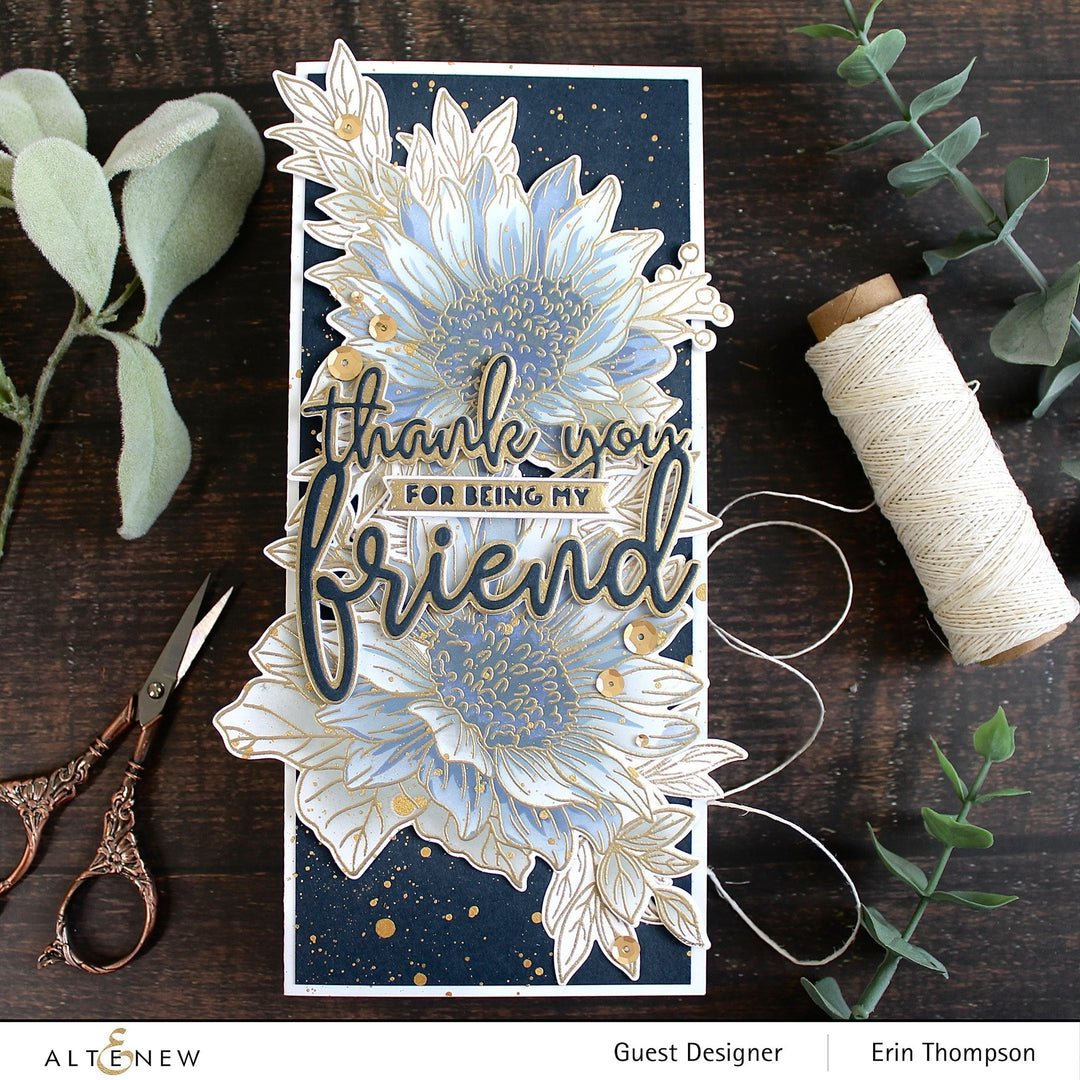 Stamp & Die & Stencil Bundle Dancing Sunflowers