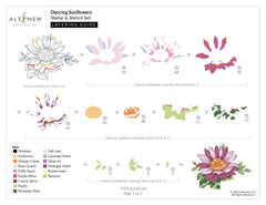 Stamp & Die & Stencil Bundle Dancing Sunflowers