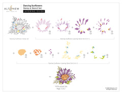 Stamp & Die & Stencil Bundle Dancing Sunflowers
