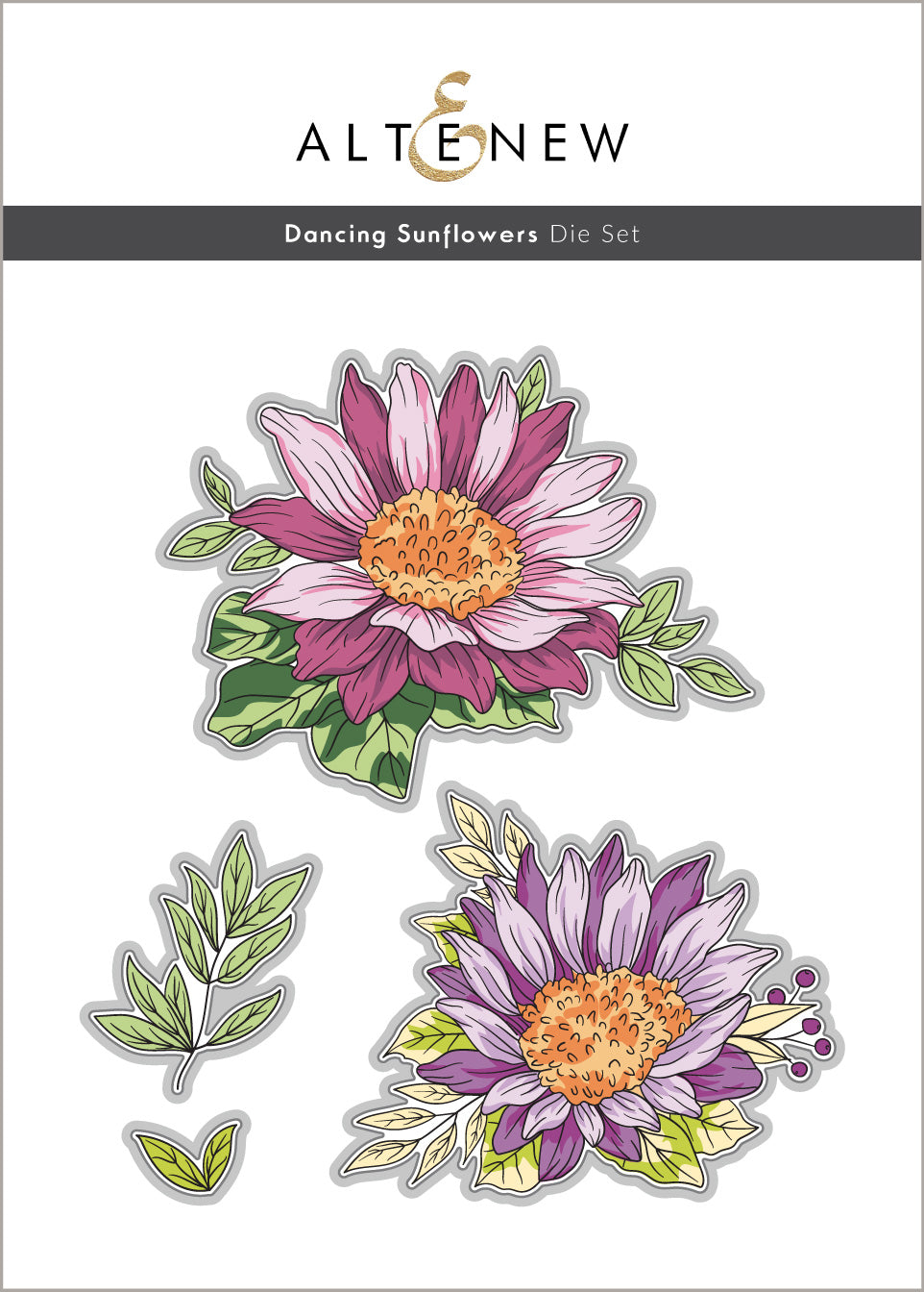 Stamp & Die & Stencil Bundle Dancing Sunflowers