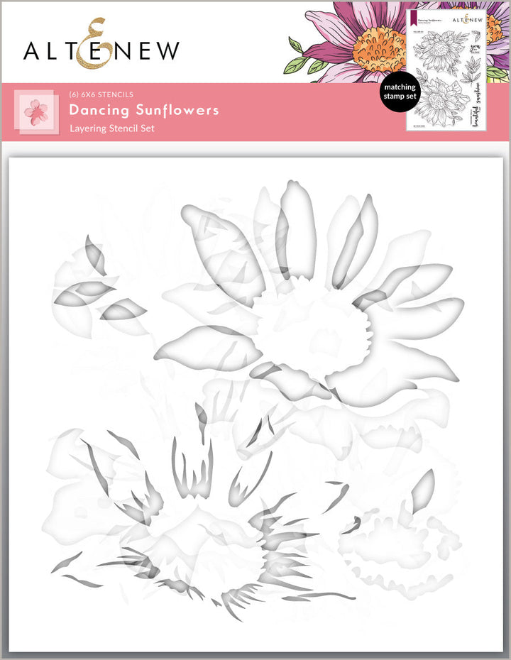 Stamp & Die & Stencil Bundle Dancing Sunflowers