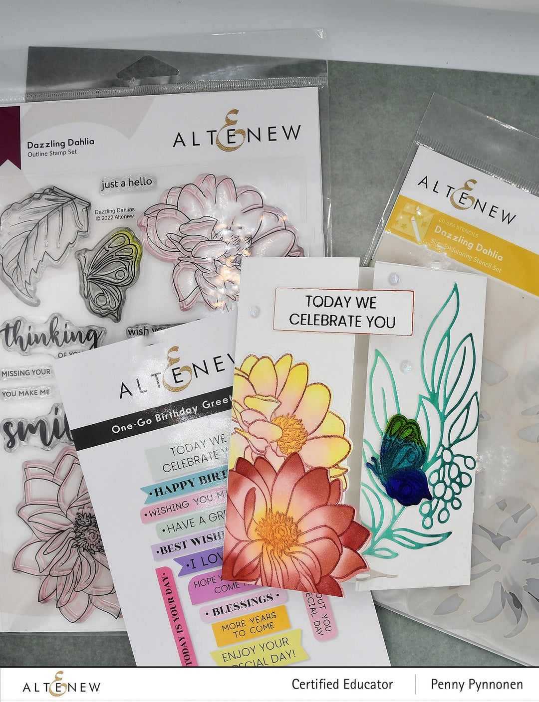 Stamp & Die & Stencil Bundle Dazzling Dahlia