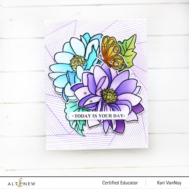 Stamp & Die & Stencil Bundle Dazzling Dahlia