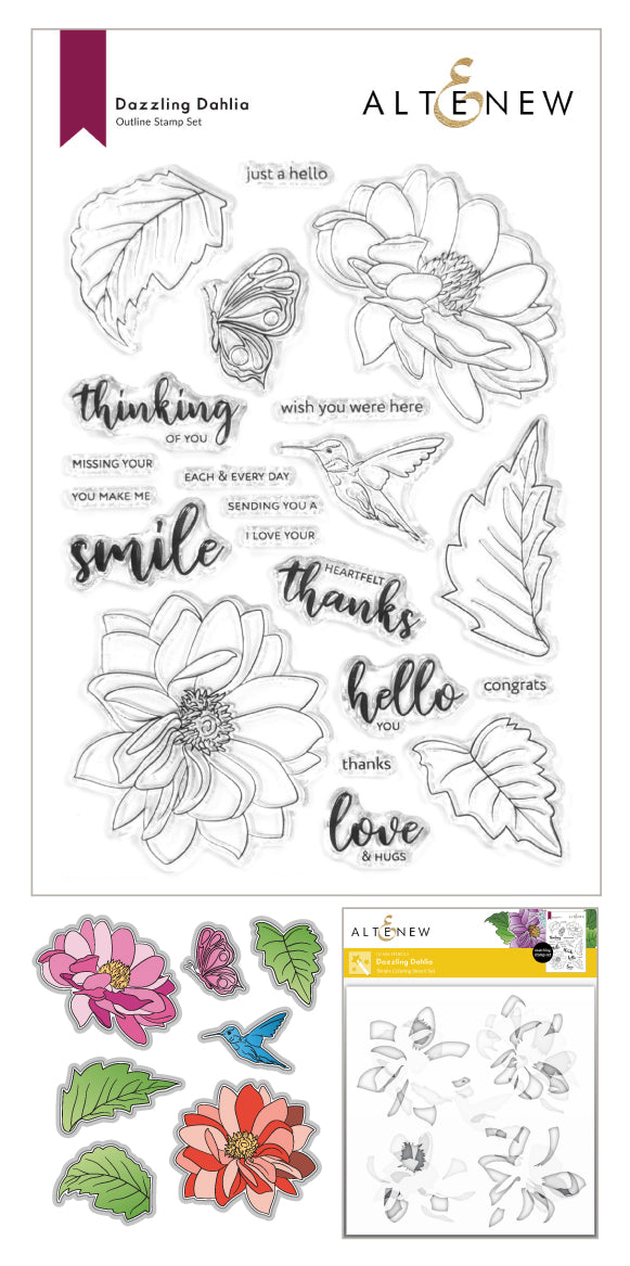 Stamp & Die & Stencil Bundle Dazzling Dahlia