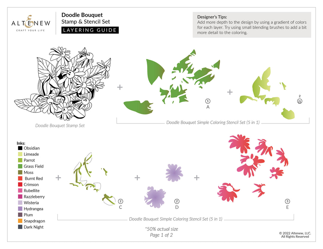 Stamp & Die & Stencil Bundle Doodle Bouquet