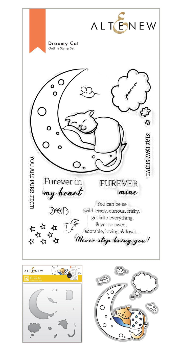 Stamp & Die & Stencil Bundle Dreamy Cat