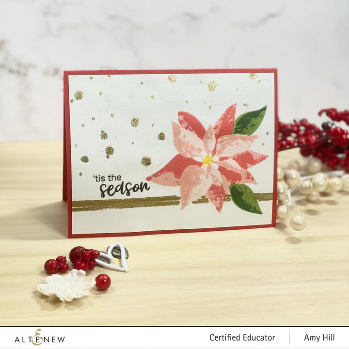 Stamp & Die & Stencil Bundle Dry Brush Poinsettia