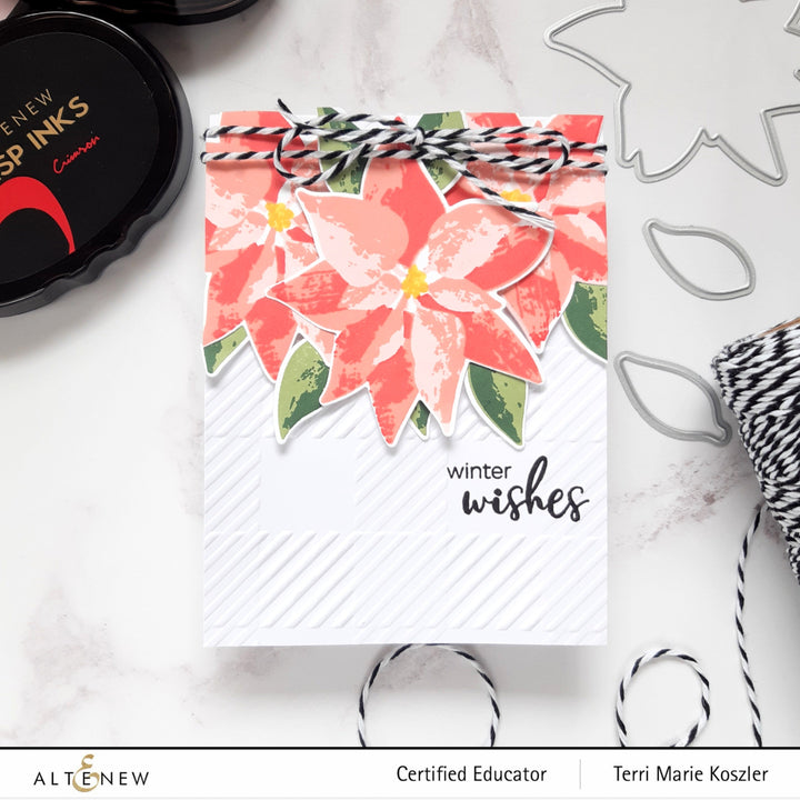 Stamp & Die & Stencil Bundle Dry Brush Poinsettia