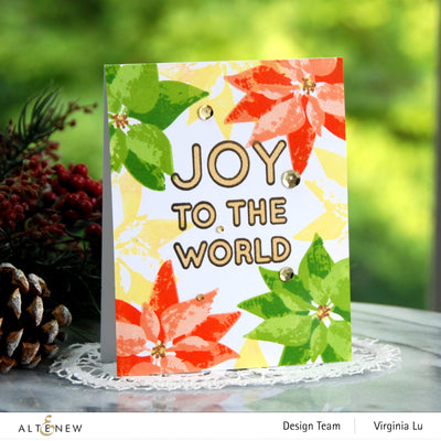 Stamp & Die & Stencil Bundle Dry Brush Poinsettia