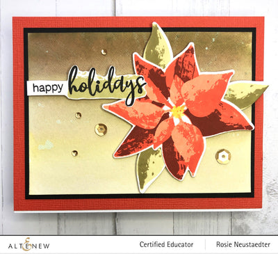 Stamp & Die & Stencil Bundle Dry Brush Poinsettia