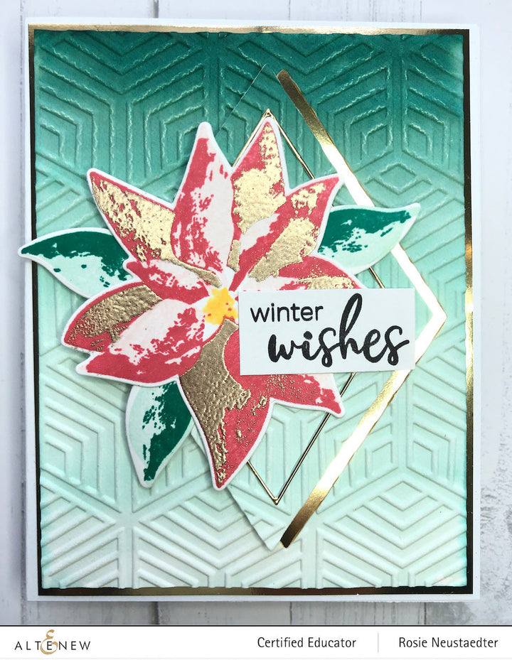 Stamp & Die & Stencil Bundle Dry Brush Poinsettia