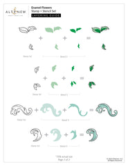 Stamp & Die & Stencil Bundle Enamel Flowers