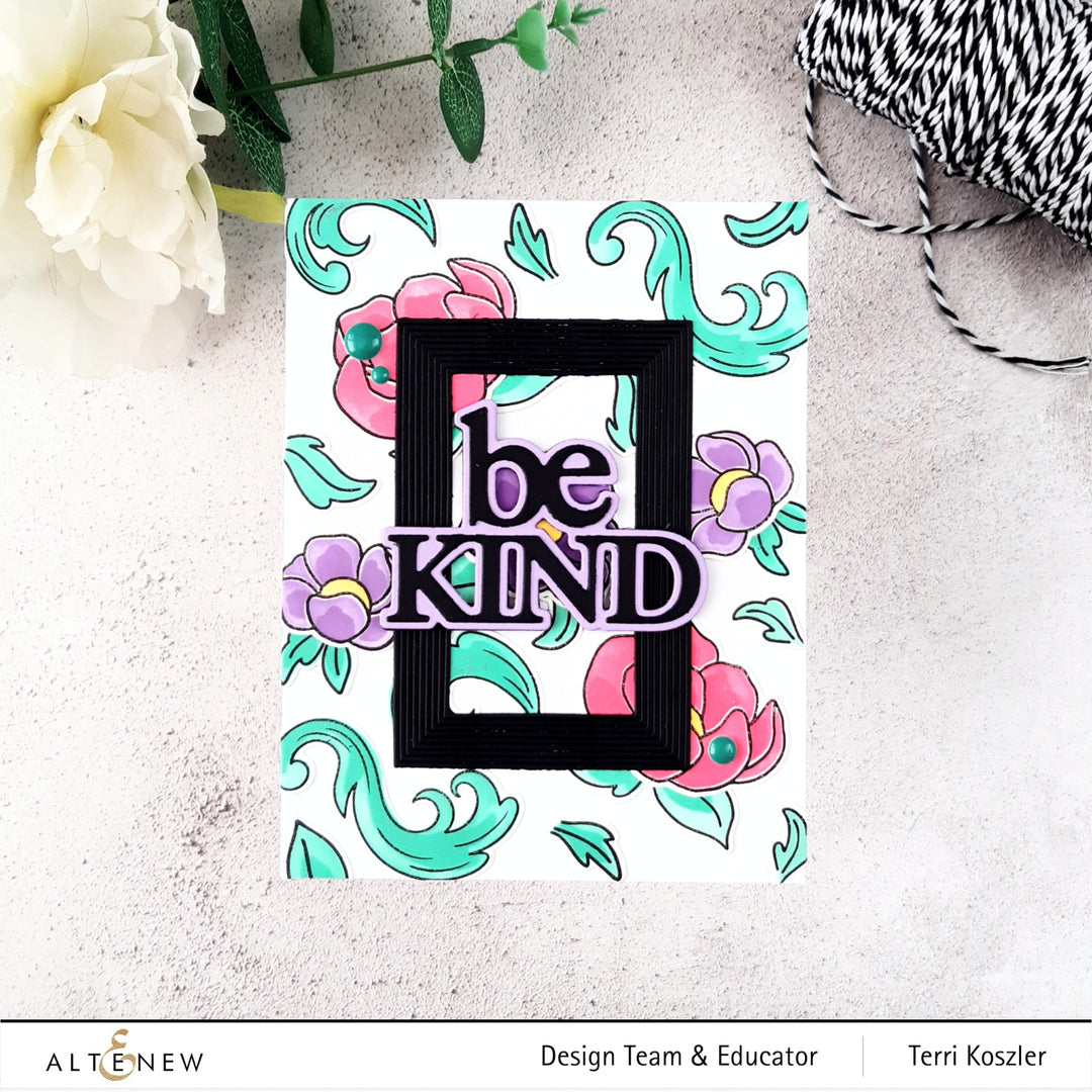 Stamp & Die & Stencil Bundle Enamel Flowers