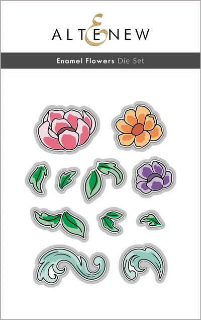 Stamp & Die & Stencil Bundle Enamel Flowers