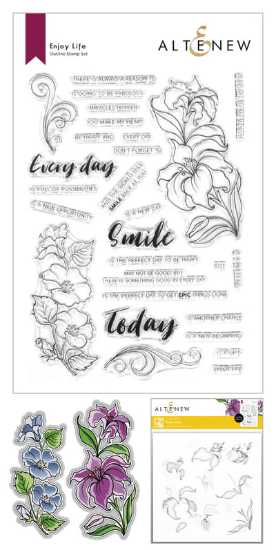 Stamp & Die & Stencil Bundle Enjoy Life