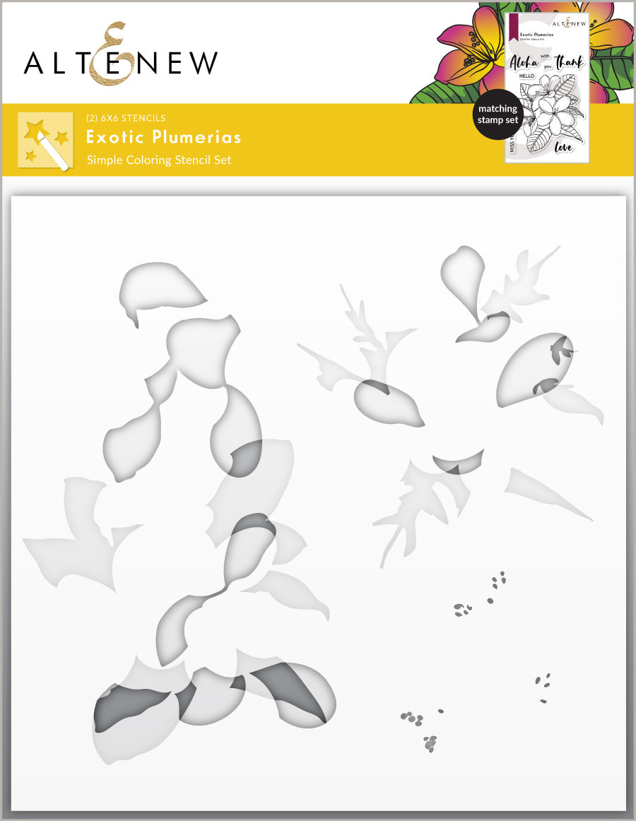 Stamp & Die & Stencil Bundle Exotic Plumerias