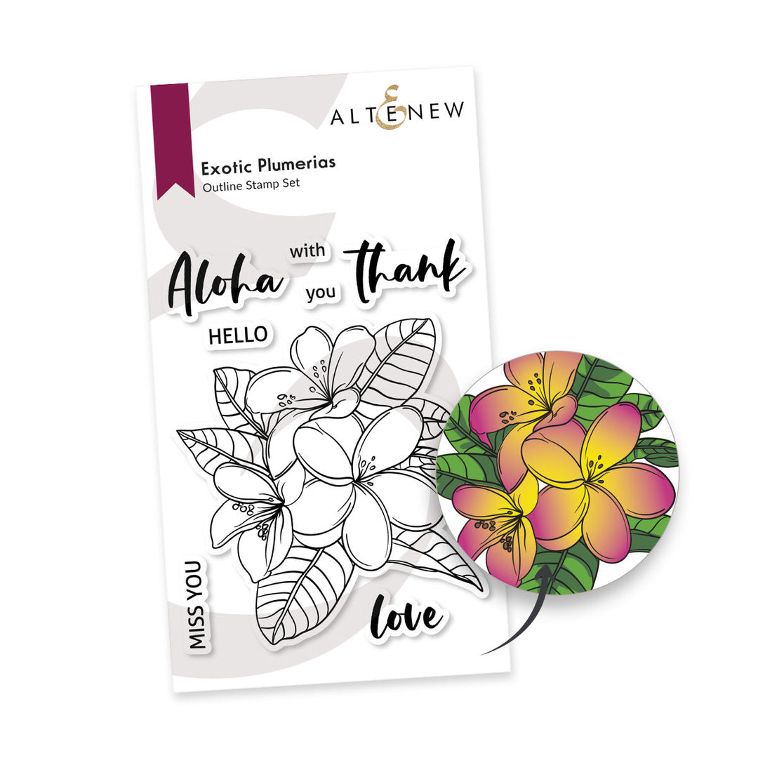 Stamp & Die & Stencil Bundle Exotic Plumerias