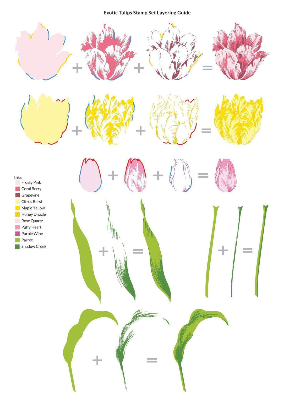 Stamp & Die & Stencil Bundle Exotic Tulips