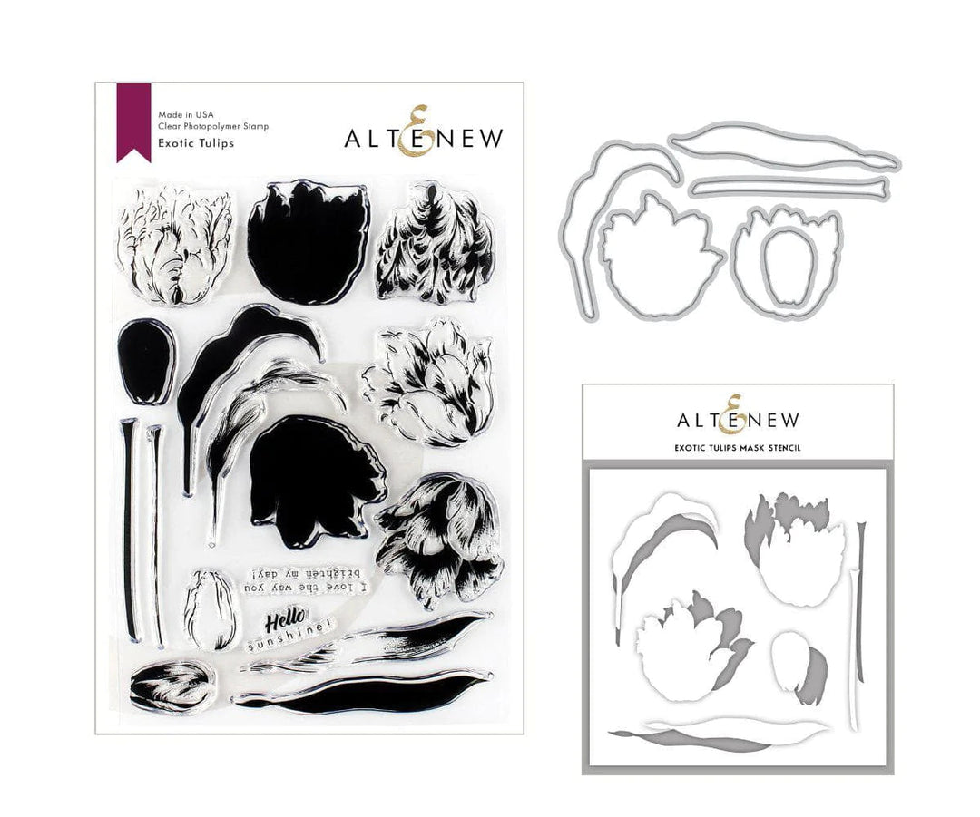 Stamp & Die & Stencil Bundle Exotic Tulips