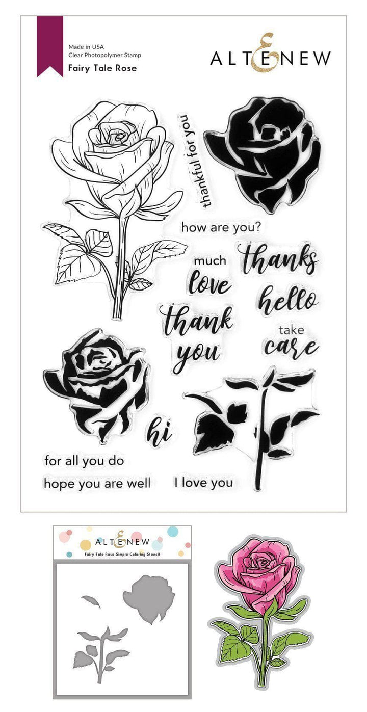 Stamp & Die & Stencil Bundle Fairy Tale Rose