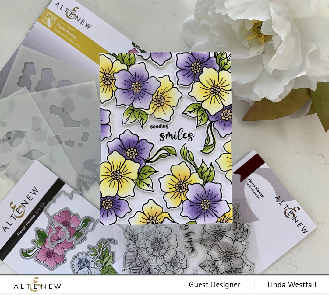 Stamp & Die & Stencil Bundle Floral Henna