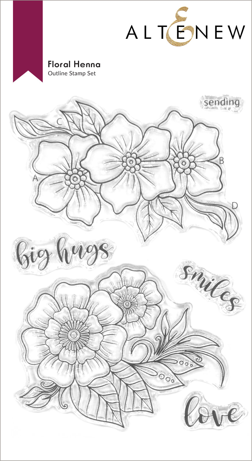 Stamp & Die & Stencil Bundle Floral Henna