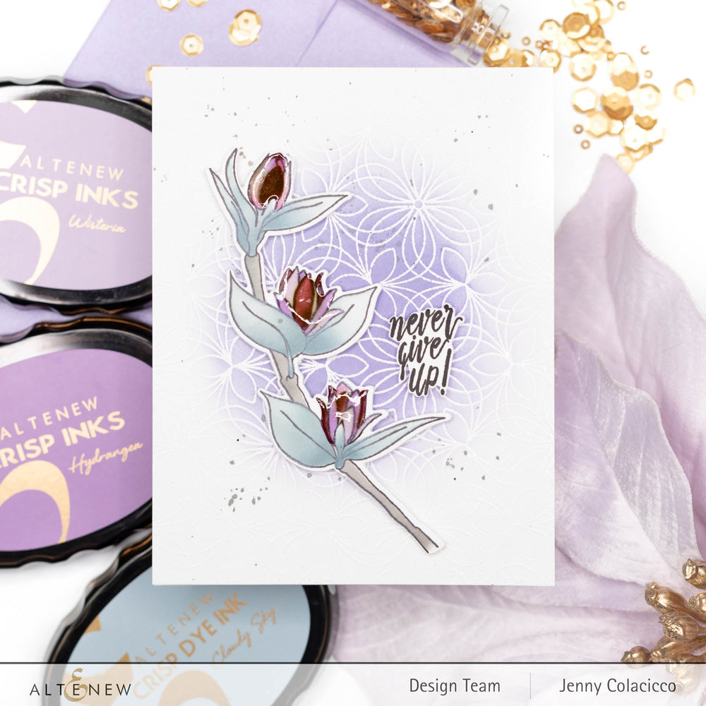 Stamp & Die & Stencil Bundle Floral Sprig