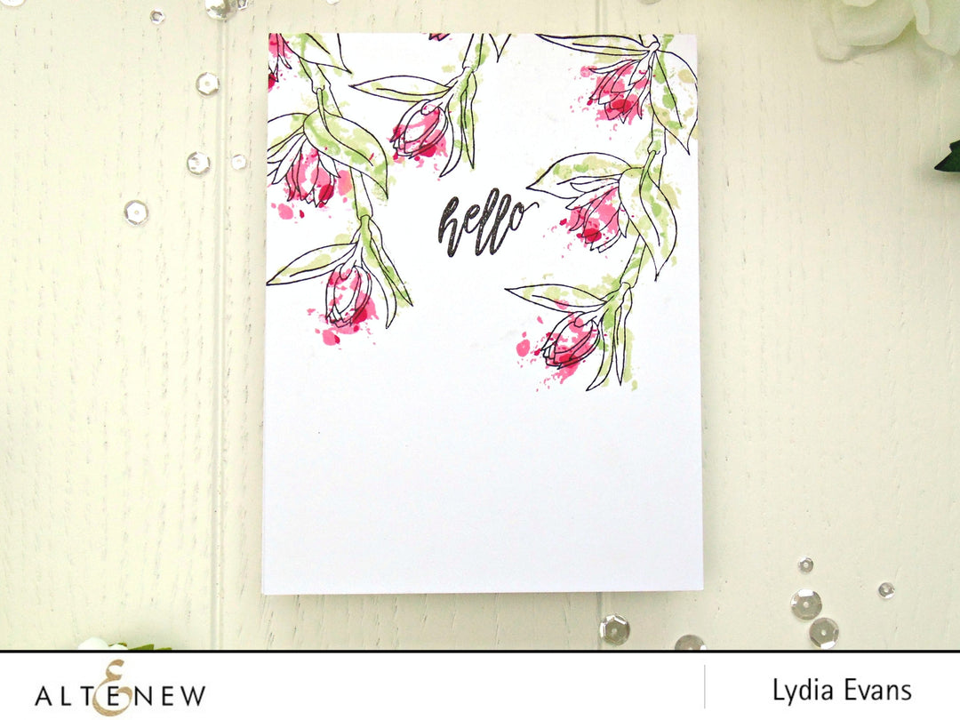 Stamp & Die & Stencil Bundle Floral Sprig