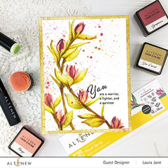 Stamp & Die & Stencil Bundle Floral Sprig