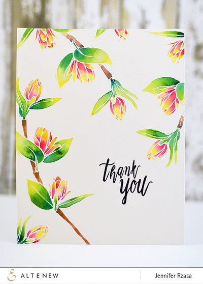 Stamp & Die & Stencil Bundle Floral Sprig