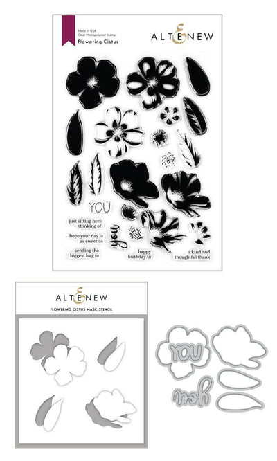 Stamp & Die & Stencil Bundle Flowering Cistus