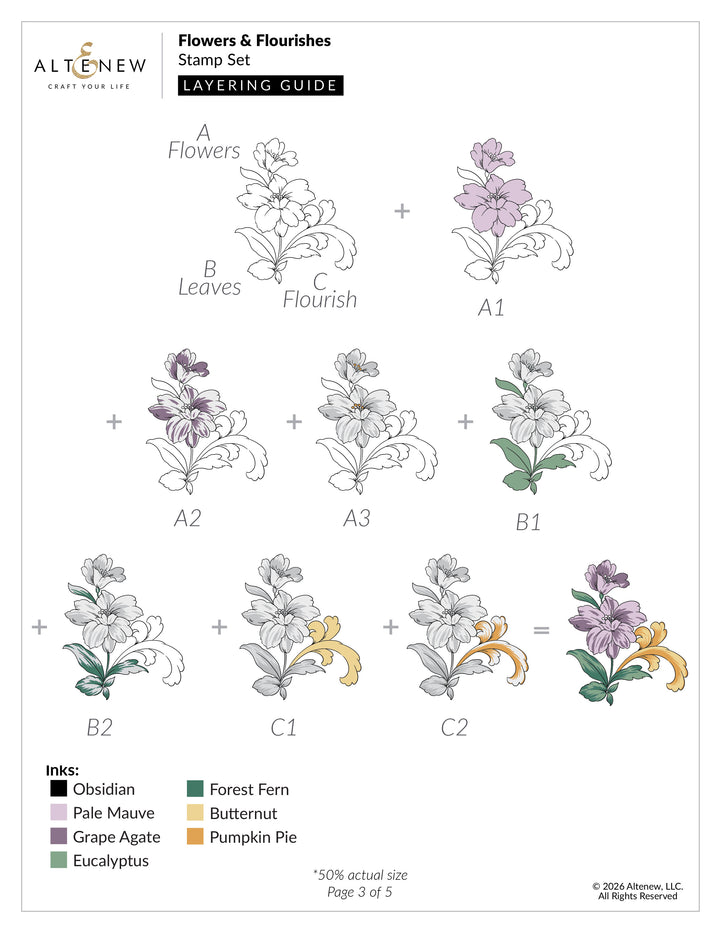 Stamp & Die & Stencil Bundle Flowers & Flourishes