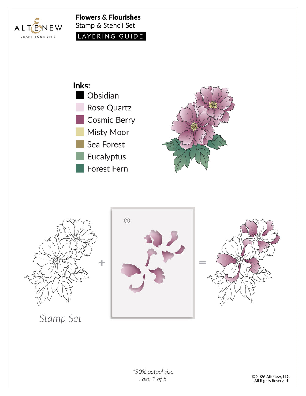 Stamp & Die & Stencil Bundle Flowers & Flourishes