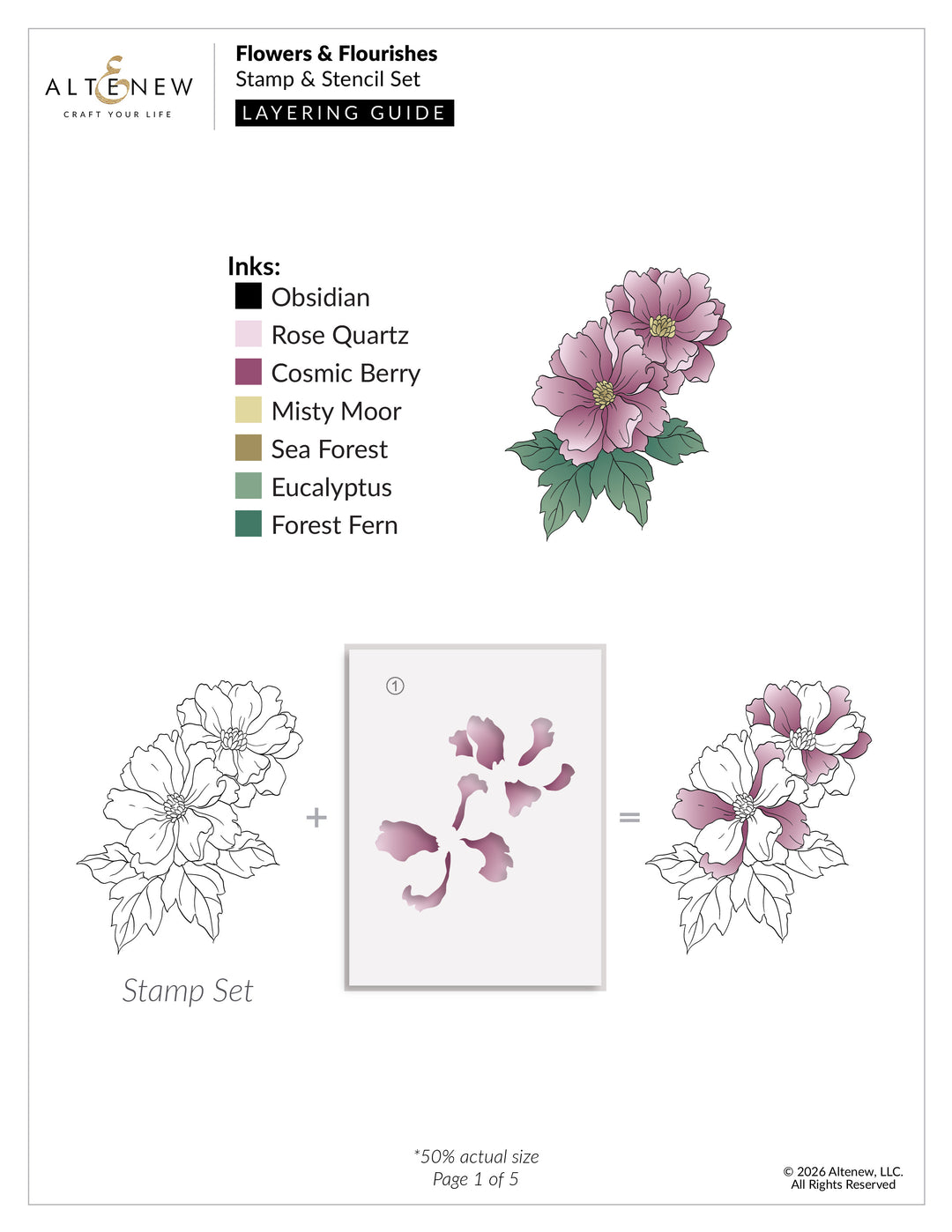 Stamp & Die & Stencil Bundle Flowers & Flourishes