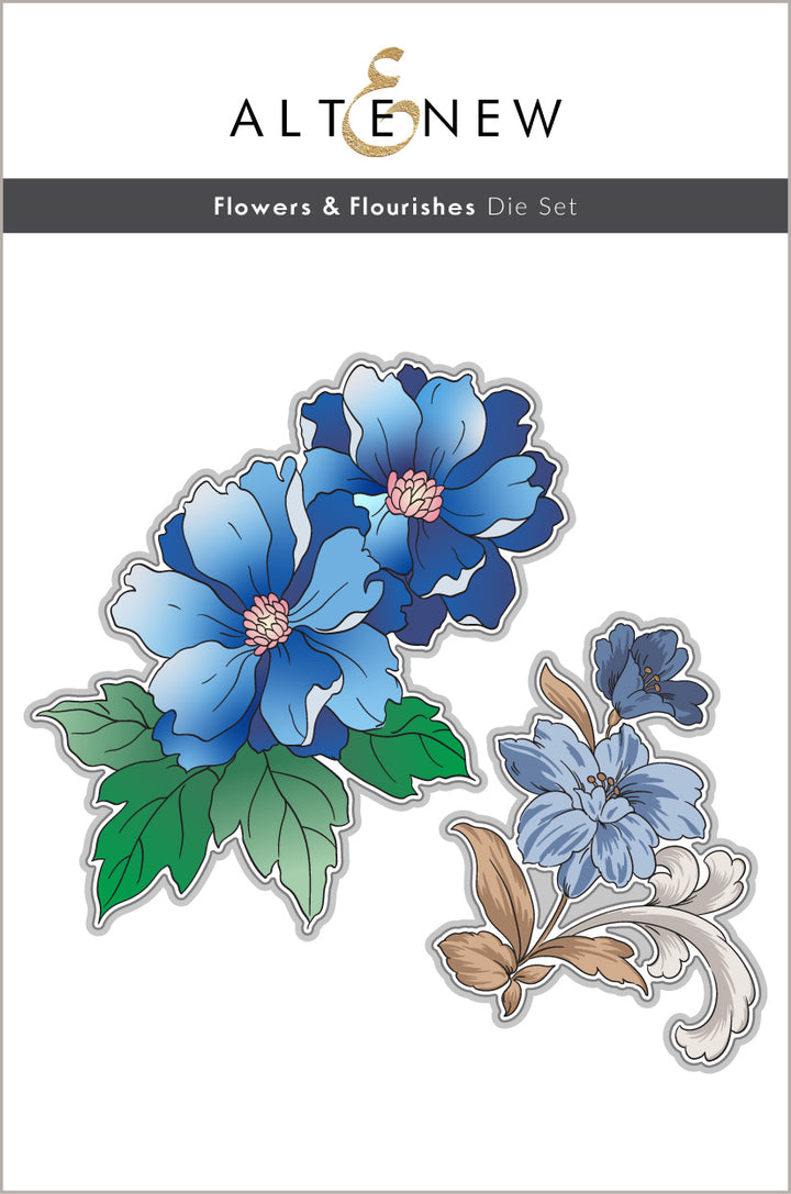 Stamp & Die & Stencil Bundle Flowers & Flourishes