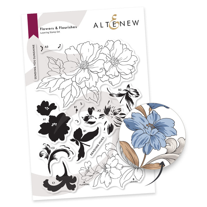 Stamp & Die & Stencil Bundle Flowers & Flourishes