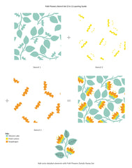 Stamp & Die & Stencil Bundle Folk Flowers