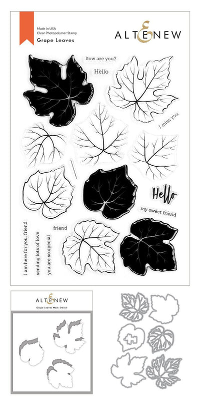 Stamp & Die & Stencil Bundle Grape Leaves