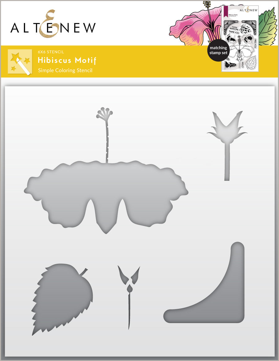 Stamp & Die & Stencil Bundle Hibiscus Motif