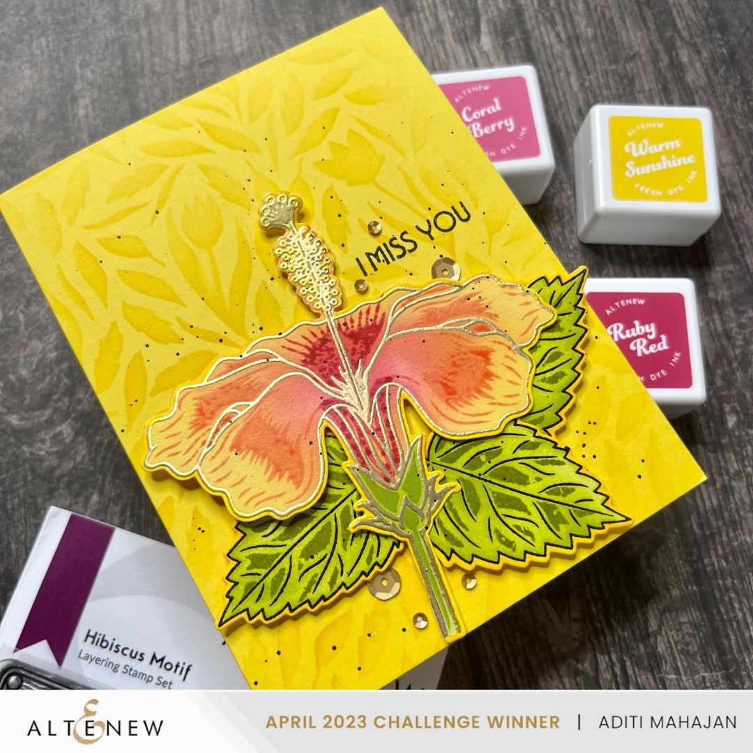 Stamp & Die & Stencil Bundle Hibiscus Motif