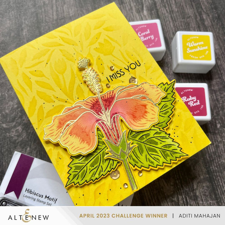 Stamp & Die & Stencil Bundle Hibiscus Motif