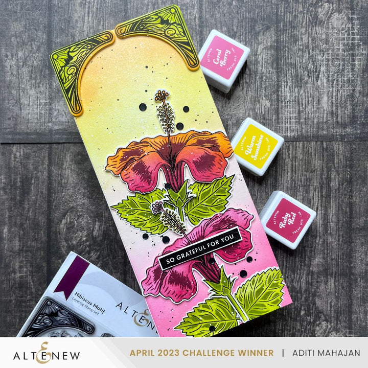 Stamp & Die & Stencil Bundle Hibiscus Motif