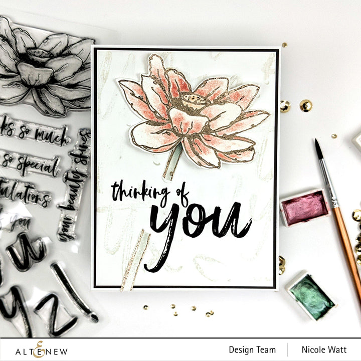 Stamp & Die & Stencil Bundle Inked Lotus