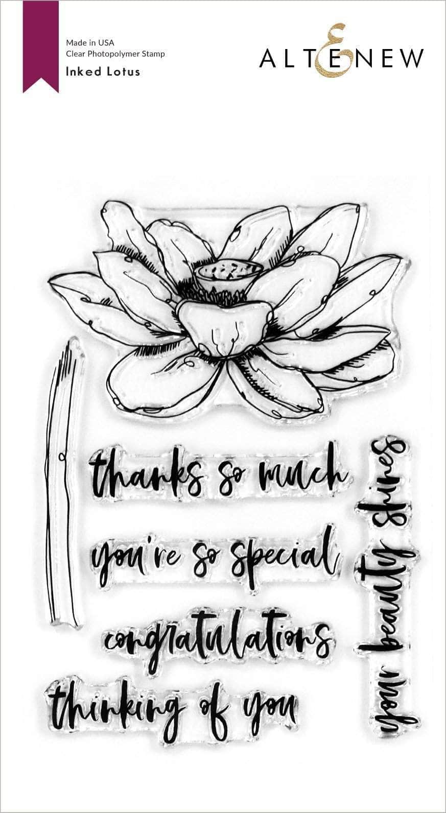 Stamp & Die & Stencil Bundle Inked Lotus