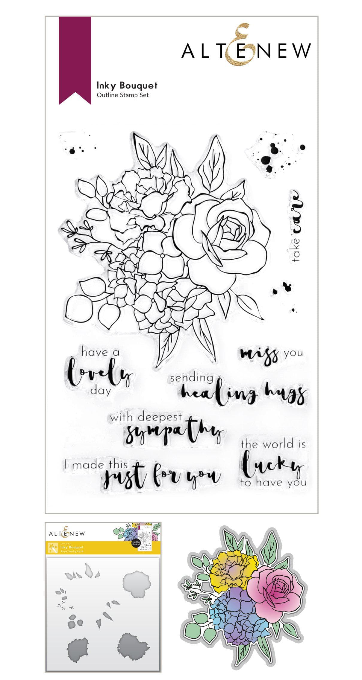 Stamp & Die & Stencil Bundle Inky Bouquet