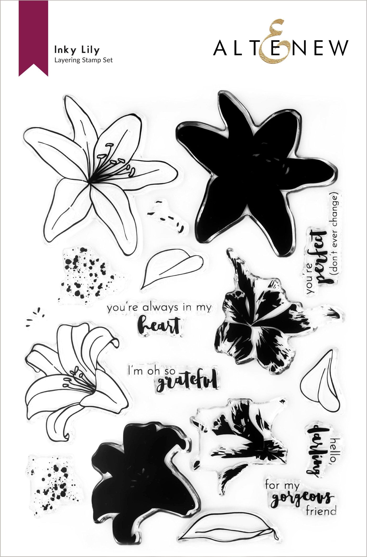 Stamp & Die & Stencil Bundle Inky Lily