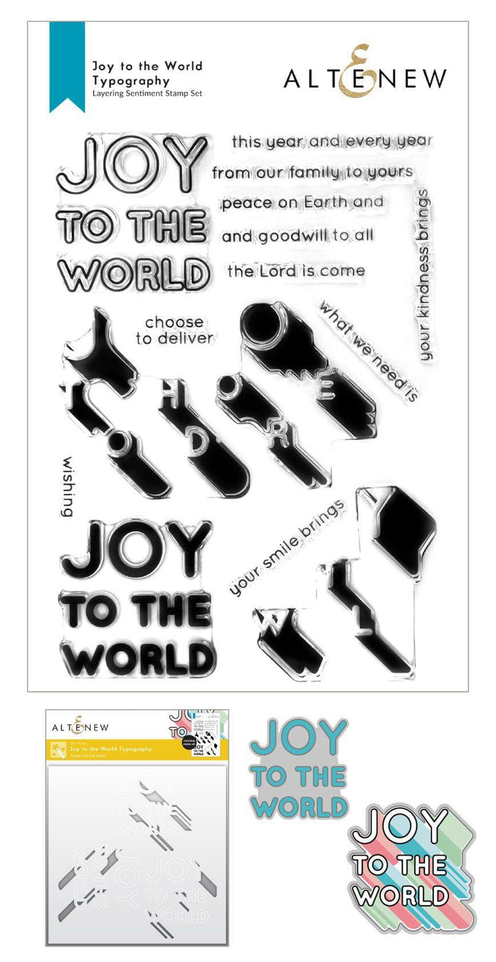 Stamp & Die & Stencil Bundle Joy To The World Typography