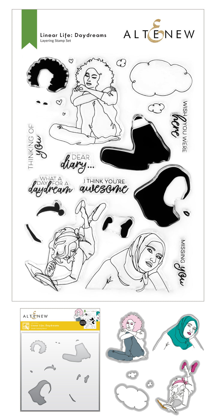 Stamp & Die & Stencil Bundle Linear Life: Daydreams