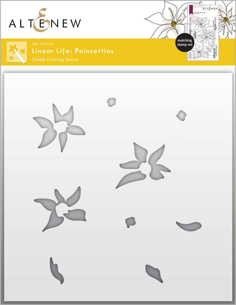 Stamp & Die & Stencil Bundle Linear Life Poinsettias